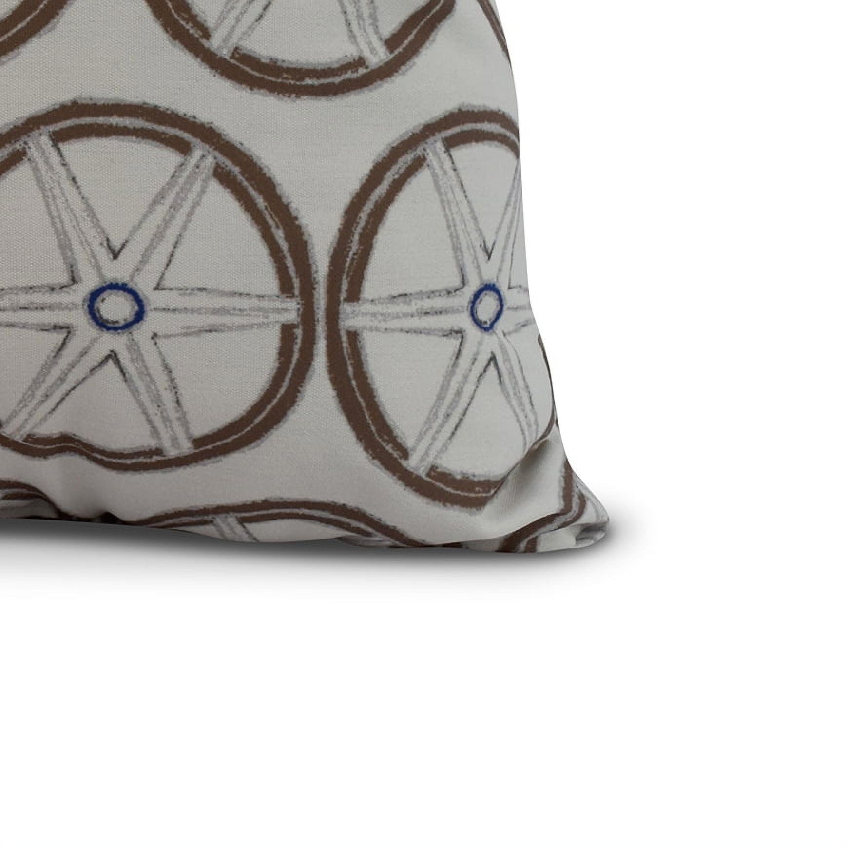 Simply Daisy, 16 x 16inch, Nautical Geo Lines, Geometric Print Pillow, Ivory