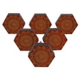 thumbnail image 1 of IBA Indianbeautifulart Boutons Rouges Gravés en Bois pour Armoire Tiroir 10 Pcs, 1 of 3