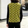 thumbnail image 3 of Guluxicc Women's Fleece Polka Dot Vests Button Down V Neck Sleeveless Jackets with Pockets for Everyday Fall Winter Vests, 3 of 5