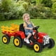 Costway 12V Enfants Monter sur le Tracteur avec Remorque Chargeuse au Sol W / RC et Feux Rouges – image 3 sur 10