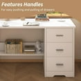 thumbnail image 3 of DreamCurship White Desk with 3 Drawers, 47 inch Home Office Desk with Bottom Shelves Storage, Writing Desk for Small Spaces, White, 3 of 7