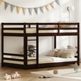 thumbnail image 6 of Zimtown Bunk Bed Twin Over Twin,Kids Low Floor Bunk Bed with Guard Rails for Children Boys Girls Dormitory Bedroom,No Box Spring Needed,Brown, 6 of 10