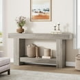 thumbnail image 1 of Long Console Table, 2-Tier Farmhouse Sofa Table Behind Couch, Rectangular Accent Console with Storage for Hallway Foyer Entrance, 1 of 6