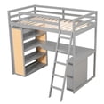 thumbnail image 6 of Aukfa Twin Loft Bed with Desk and Storage Shelves, Wood Loft Bed with Drawer for Kids, Teens - Gray, 6 of 8