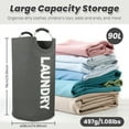 thumbnail image 2 of RUXAN 90L Large Laundry Basket, Dirty Clothes Hamper for Laundry, Dorm, Family-Waterproof Collapsible Laundry Baskets with Foam Protected Aluminum Handles, Easy Storage Laundry Bag, Gray, 2 of 8