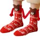 thumbnail image 1 of Calcetines de mano para pareja con asa magnética, bonitos calcetines navideños para sujetar con la mano, pegatinas de algodón con piedra absorbente de hierro, calcetines hasta media, 1 of 6