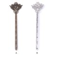 thumbnail image 3 of Qarigey Marcadores de libros con colgante, artesanías de bricolaje Vintage, Clips de libro elegantes, herramientas de peinado femenino, líneas de arte, Accesorio para el cabello Plata antigua Qarigey AP009878-02B, 3 of 6