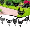 thumbnail image 5 of 5PCS 9.8inch Chicken Yard Art, Hollow Out Rooster Animals Silhouette Statue Decor, Lifelike Ornaments Hen Yard Decorative, Pathway, Floor Decoration, Garden, Lawn, Outdoor Decoration, 5 of 6