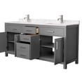 thumbnail image 3 of Wyndham Collection Beckett 72" Wood Double Bathroom Vanity in Dark Gray/Nickel, 3 of 6