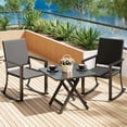thumbnail image 2 of YODOLLA Patio Rocking Chair (2pcs), Outdoor Rattan Wicker Patio Chair with Armrests and Metal Frame, All-Weather Outdoor Furniture for Backyard Deck Garden, 2 of 10