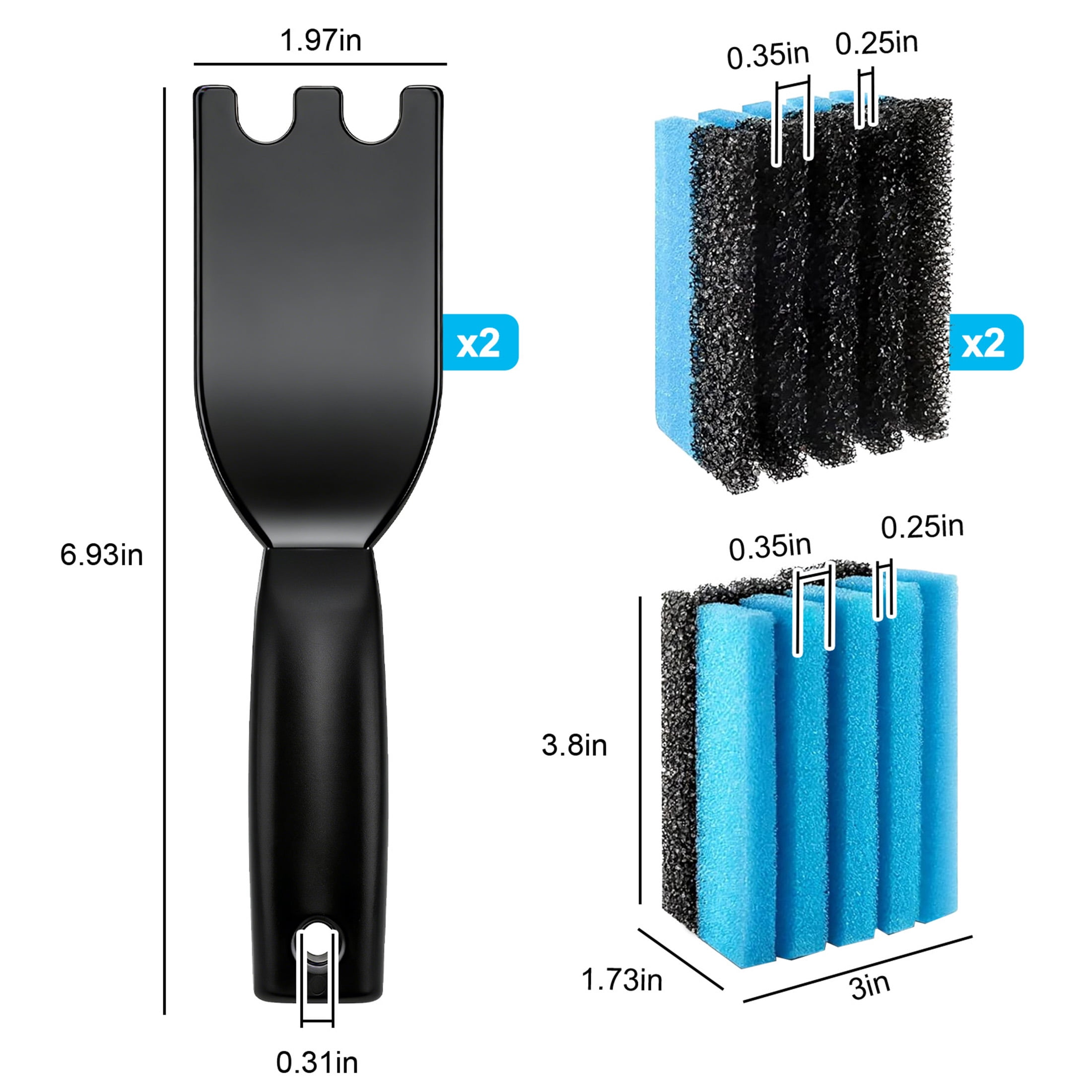 2pcs Grill Cleaning Sponge Brush and 2pcs Scraper Set, EEEkit Cleaner Tool with Ergonomic Handle for Panini Grill Press