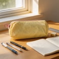 thumbnail image 5 of Lksixu Simple Pencil Pouch, Large Capacity Solid Color Pencil Case with Color-Blocking Zipper, Aesthetic Stationery Organizer, Lightweight & Spacious Pencil Bag, Portable Travel Makeup Bag, 5 of 7