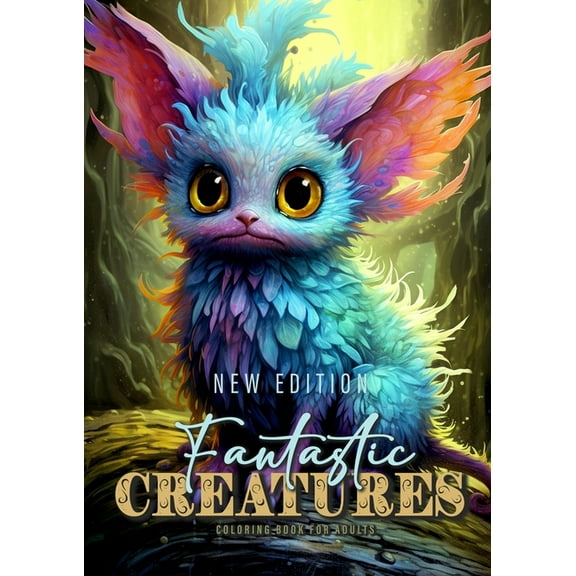Fantastic Creatures Coloring Book for Adults New Edition: cute Creatures Coloring Book Grayscale cute Monsters Coloring , (Paperback)