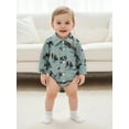 thumbnail image 6 of BemeyourBBs Baby Boy Western Shirt Print Collar Long Sleeve Infant Boy Fall Romper, 6 of 9