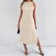 thumbnail image 1 of mfyjkho Vestidos para mujer, Vestido sin mangas con cuello redondo y color liso para mujer Vestidos festivos m, 1 of 8