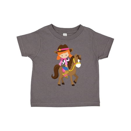 

Inktastic Cowgirl Sheriff Horse Western Orange Hair Gift Toddler Toddler Girl T-Shirt