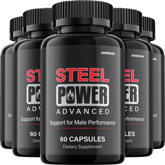 Steel Power for Men Capsules – SteelPower Pills  Advanced Formula Supplement, 5 Pack, 300 Capsules