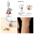 thumbnail image 2 of Jeffery Charms for Women Bracelet 925 Silver Christmas bell Pendants with Colorful zircon,Red Christmas bell,Christmas, 2 of 4