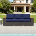 thumbnail image 2 of Patio Furniture 3-Seat PE Rattan Wicker Sofa Outdoor Patio Sofa with Cushions,Outdoor Sofa, 2 of 8