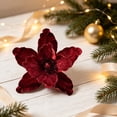 thumbnail image 2 of Clearance Artificial Christmas Flower Ornament, Decorative Stem for Christmas Tree and Table Display R, 2 of 5