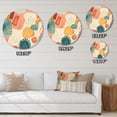 thumbnail image 4 of Designart "Fun Patterns of Shapes Orange I" Modern Geometric Metal Round Art Print, 4 of 5