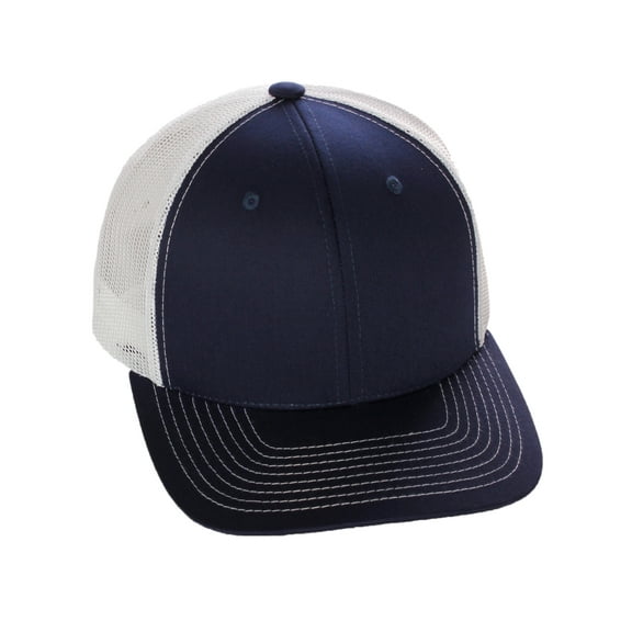 Vintage Retro Style Plain Two Tone Trucker Hat Adjustable Snapback Baseball Cap, Navy White