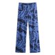 thumbnail image 3 of HH TRAF Mujeres Verano Moda Manga Corta Cuello Vuelto Estampado Azul Camisas Femeninas Chic Un Solo Pecho Casual Estilo Playa Top, 3 of 5