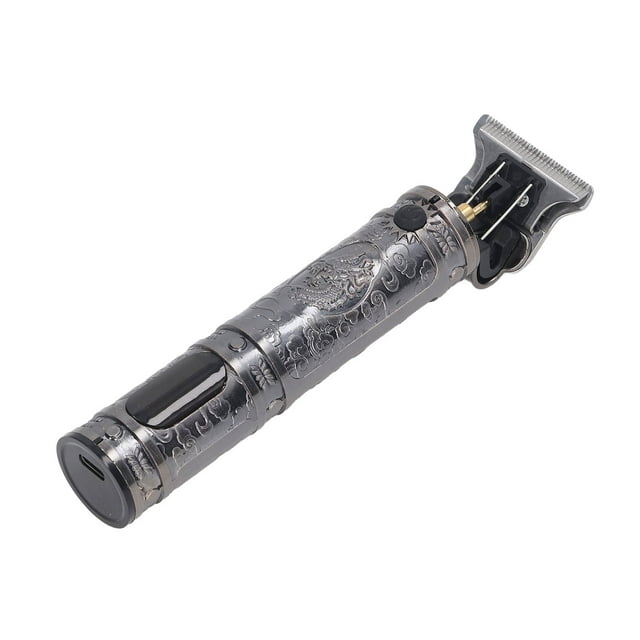 Hair Trimmer, Electric Hair Clipper Delicate Easy Cleaning Slip Resistant All Metal Body LCD Display With 3 Combs For Outdoor Skull LCD Silver,Dragon Head LCD Silver,Dragon Head
