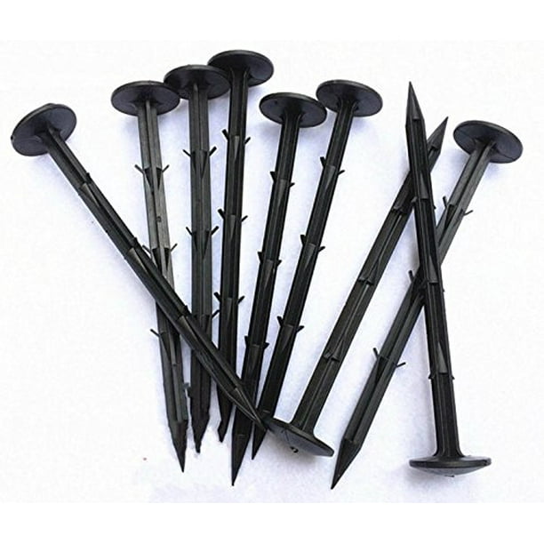Shatex 6.3inch 12pack Black Sturdy Plastic Stakes Anchors for Holding
