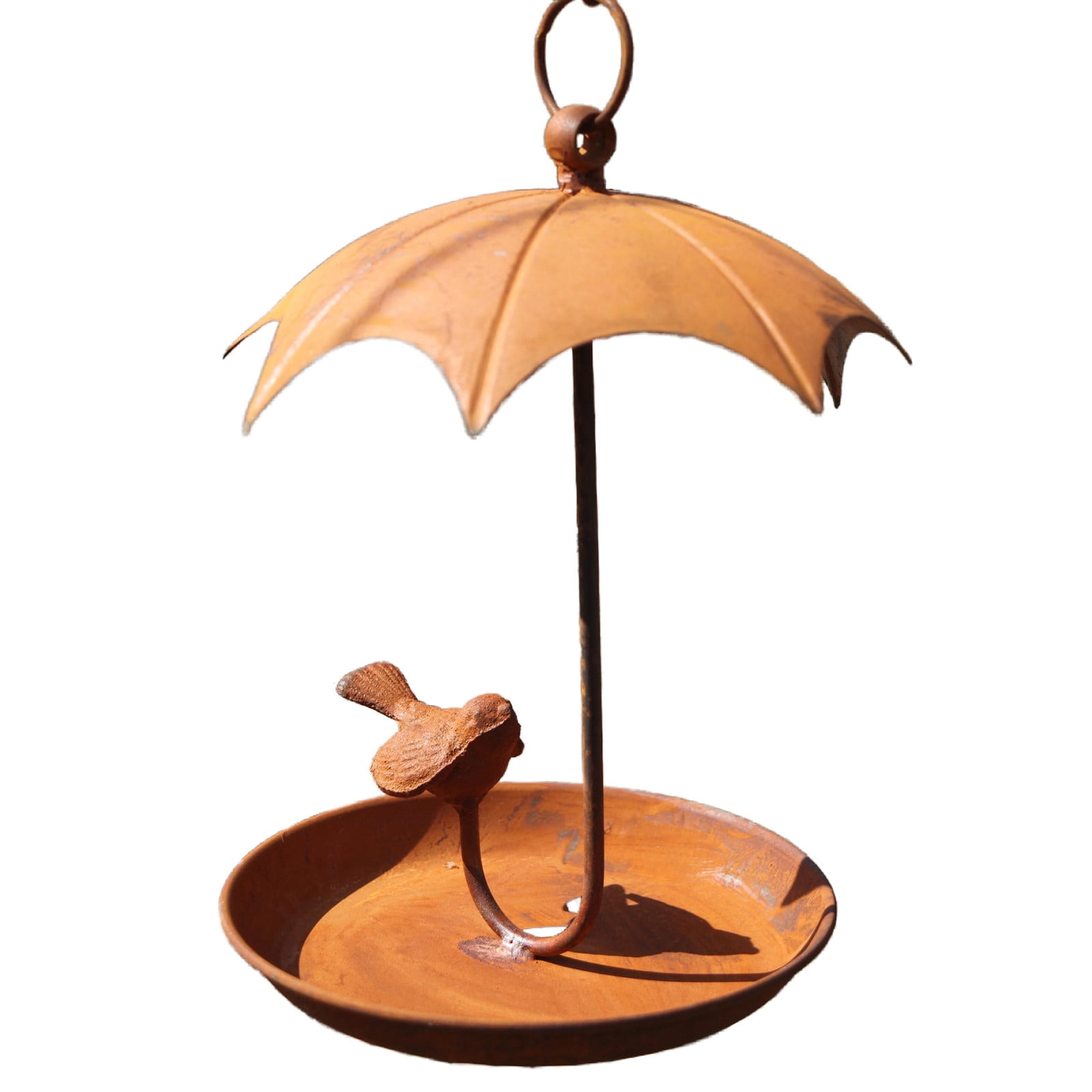 TOPRenddon Window Bird Feeders for Outdoors,Handcrafted Circular Hanging Metal Bird Feeder for Feed and Water Decorative Outdoor Garden Patio,Home Decor Collection