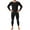 Black, variant on Men Long Johns Thermal Underwear Set Fleece Lined Base Layer Top and Bottom for Cold Weather
