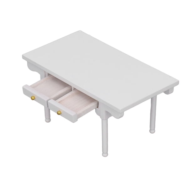 1: 12 Dollhouse Desk, Modern Style Attractive Dollhouse Mini Writing Desk Toy Gift Decorative For DIY For Friends ANGGREK Blanco