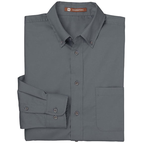 Harriton Men's Easy Blend™ Long-Sleeve Twill Shirt with Stain-Release