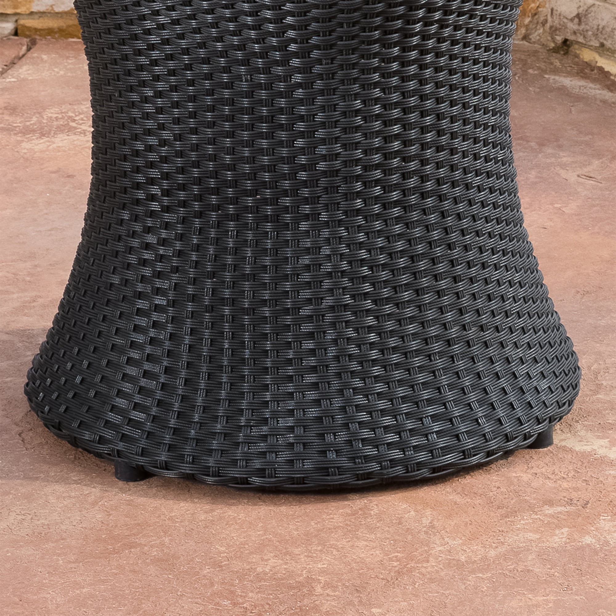 Beasley Wicker Outdoor Accent Table, Black