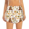 thumbnail image 2 of Goofa Cute Bee Honey Jar Hive Bear Printed Women 2 in 1 Running Shorts,Quick Dry Athletic Workout Shorts,High Waisted Athletic Shorts with Liner Pockets-XX-Large, 2 of 9