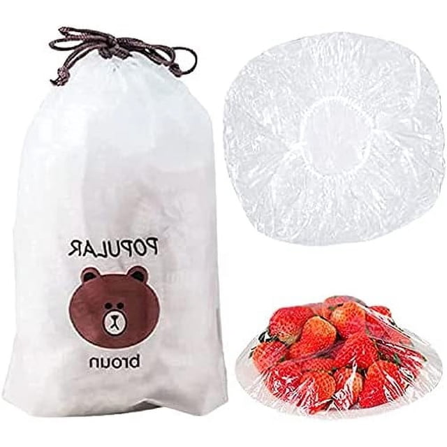 200 bolsas para mantenimiento fresco, cubiertas para alimentos, cubiertas elásticas reutilizables para almacenamiento de alimentos, tapas elásticas para tazones con sellado de plástico, tapa