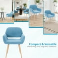thumbnail image 2 of Dining Chair,Teddy Fur Upholstered Boucle Side Chair Accent Chair for Living Room,Bedroom,Kitchen,Blue, 2 of 9
