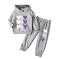 thumbnail image 4 of mgoYE Girls Outfit Girls Clothes 2 Piece Clothing Sets Tops Hoodie Long Sleeve Sweatshirts and Pants Fall Winter Outfits for Girls(Grey,5-6 Years), 4 of 4
