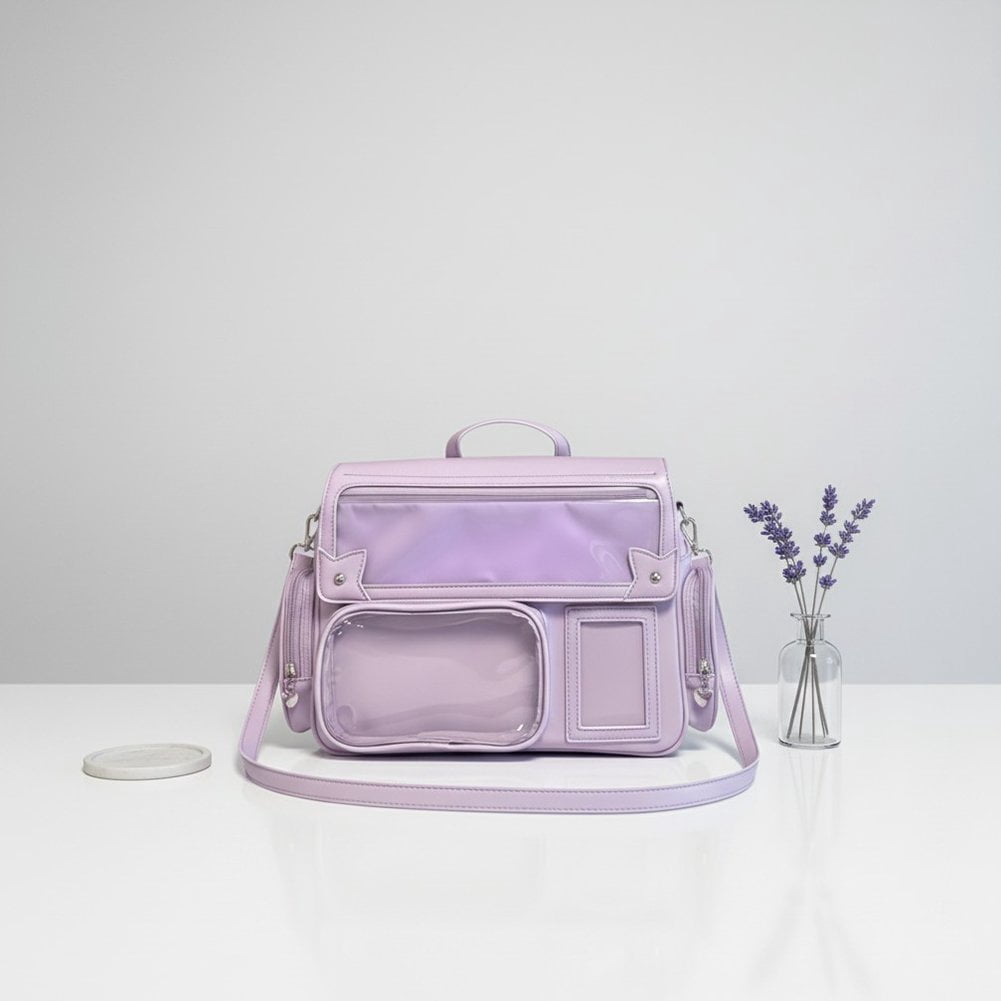Yvsxxv Ita Bag Crossbody Backpack, Kawaii Pin Display Rucksack, Purple