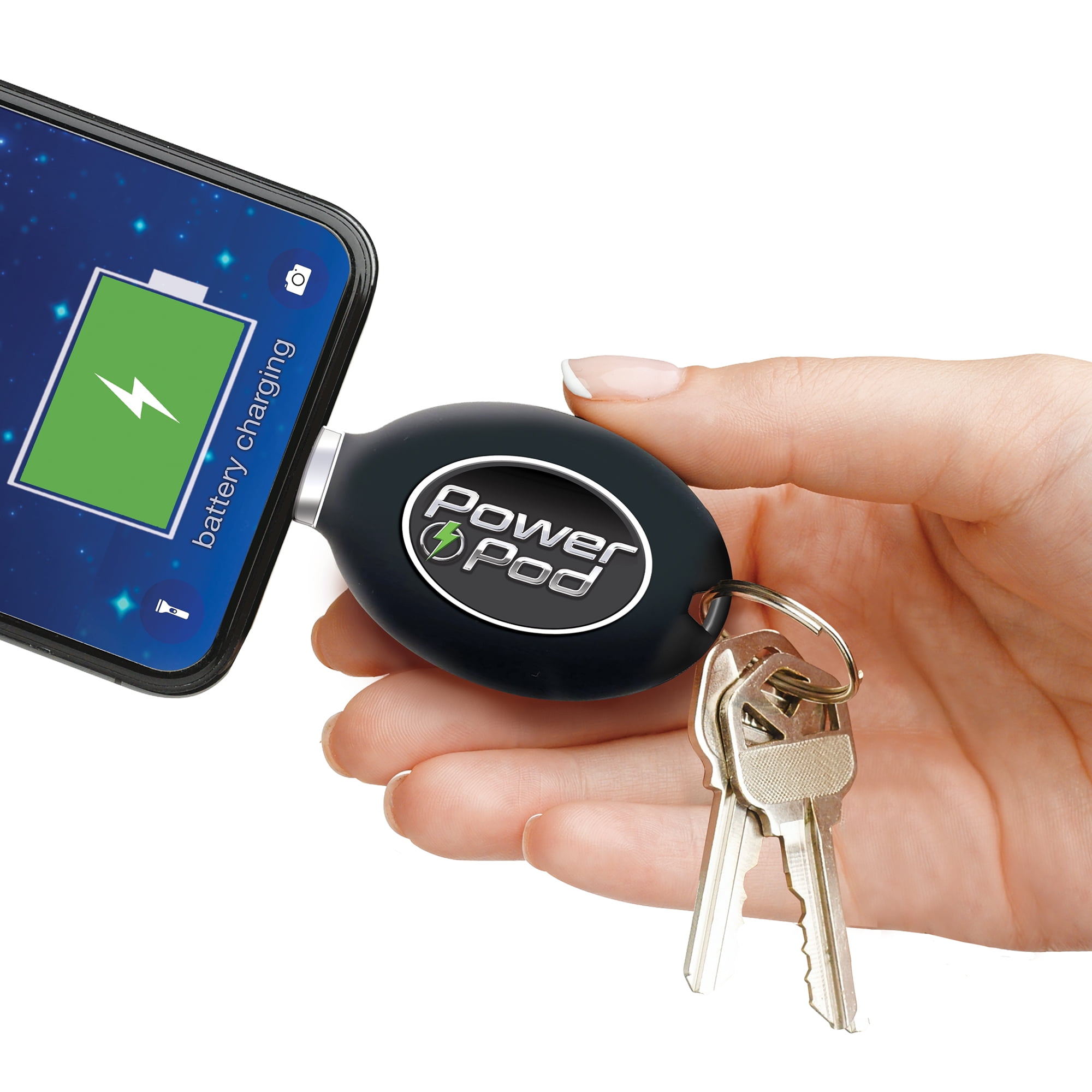 Power Pod Lightning-Compatible Keychain Charger Work with iPhone Devices