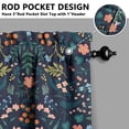 thumbnail image 5 of Farmhouse Floral Curtains 24 Inch - 3 Panel Set with Vintage Botanical Print, Bohemian Wildflowers & Bees, Rod Pocket for Spring Summer Decor, 5 of 6