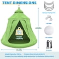 thumbnail image 6 of G TALECO GEAR Metal Swing Set with Play Tent Swing Chair, Outdoor Indoor Sensory Swings for Autism Kids and Adults, 330 lbs, Green, 6 of 8