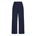thumbnail image 3 of Diufon Fashion Elastic Waist Pants for Women Spring Summer Wide Leg Pants with Pockets Solid Color Trousers, 3 of 5