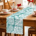 thumbnail image 5 of Table Runners 90 Inches Long Dress Scarves, Palm Tree Monstera Farmhouse Coffee/Dining/Kitchen Table Decor Table Runner for Living Room, Turquoise Teal White Leaf Boho Botanical 13x90 Inch, 5 of 9
