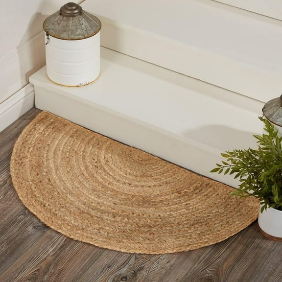 Half Circle Natural Jute Rug 1.5x3 ft