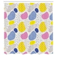 thumbnail image 2 of Ambesonne Abstract Shower Curtain, Colorful Whimsical Art, 69"Wx70"L, Yellow Dark Violet and White, 2 of 4
