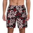 thumbnail image 3 of Uemuo Snake And Rose Pattern Mens Swim Trunks Quick Dry Board Shorts with Mesh Lining, Stretch Beach Shorts Quick Dry No-Chafing Board Shorts-Small, 3 of 9