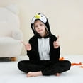 thumbnail image 4 of TFEOQRY Tween Boys Girls Fleece Jumpsuit Soft Rompers Cute animal Romper Long Sleeve Hooded Jumpsuit Cute Flannel Clothes Black, 4 of 9