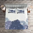 thumbnail image 2 of Ambesonne Moose Quilted Coverlet 3 Pcs, Grey Wild Forest Animals, Queen Size, Black White Grey, 2 of 2