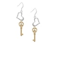 thumbnail image 2 of Delight Jewelry Goldtone Open Peace Heart Key Open Heart French Earrings, 2 of 4